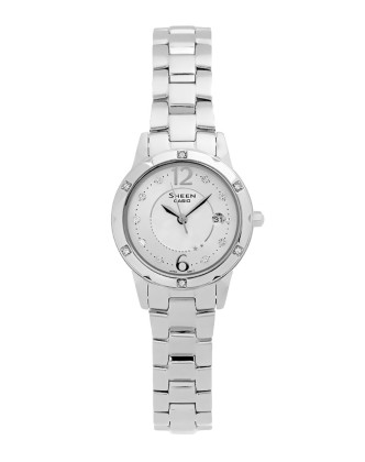 casio sheen系列钢带石英女表