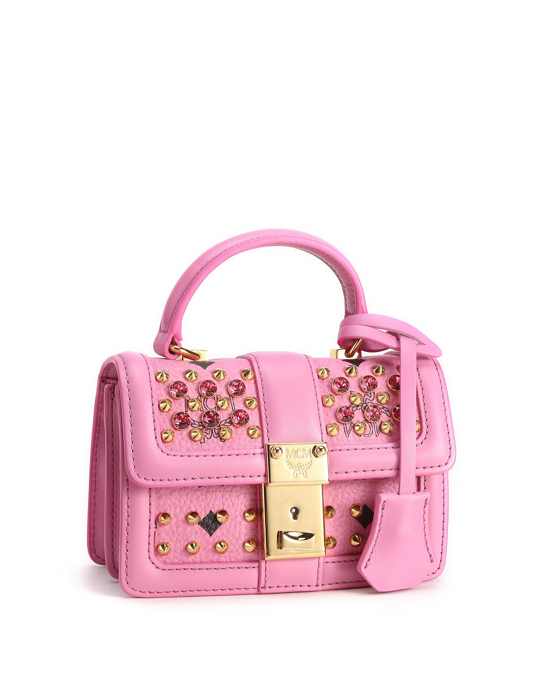 mcm女款粉色logo印花迷你风琴包
