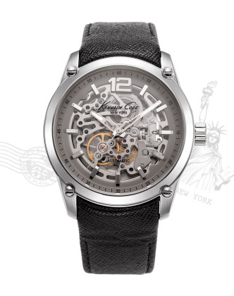 kennethcole专柜同款时尚镂空自动机械钢带男表