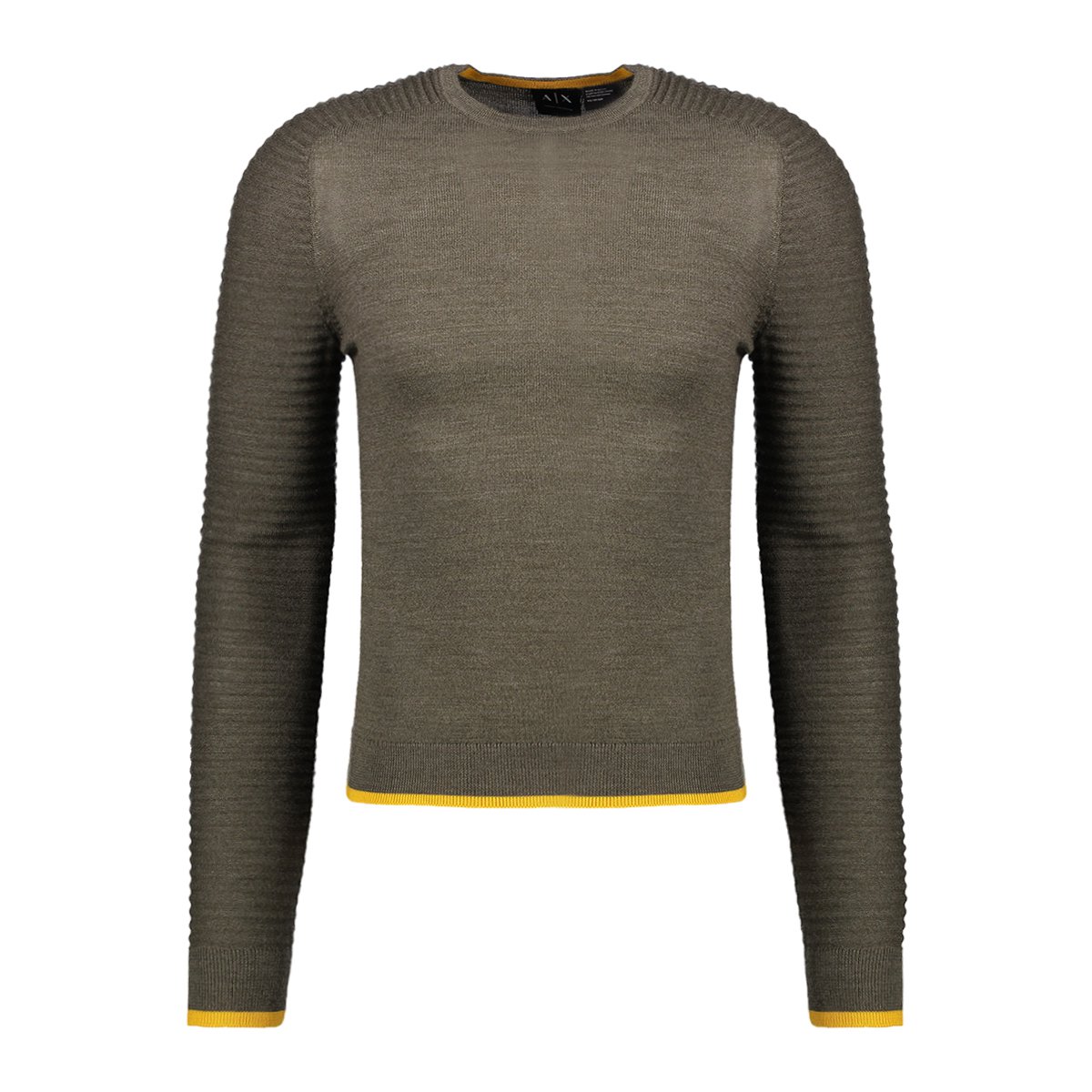 armaniexchange男士混羊毛净色休闲圆领长袖针织衫armanioutlet