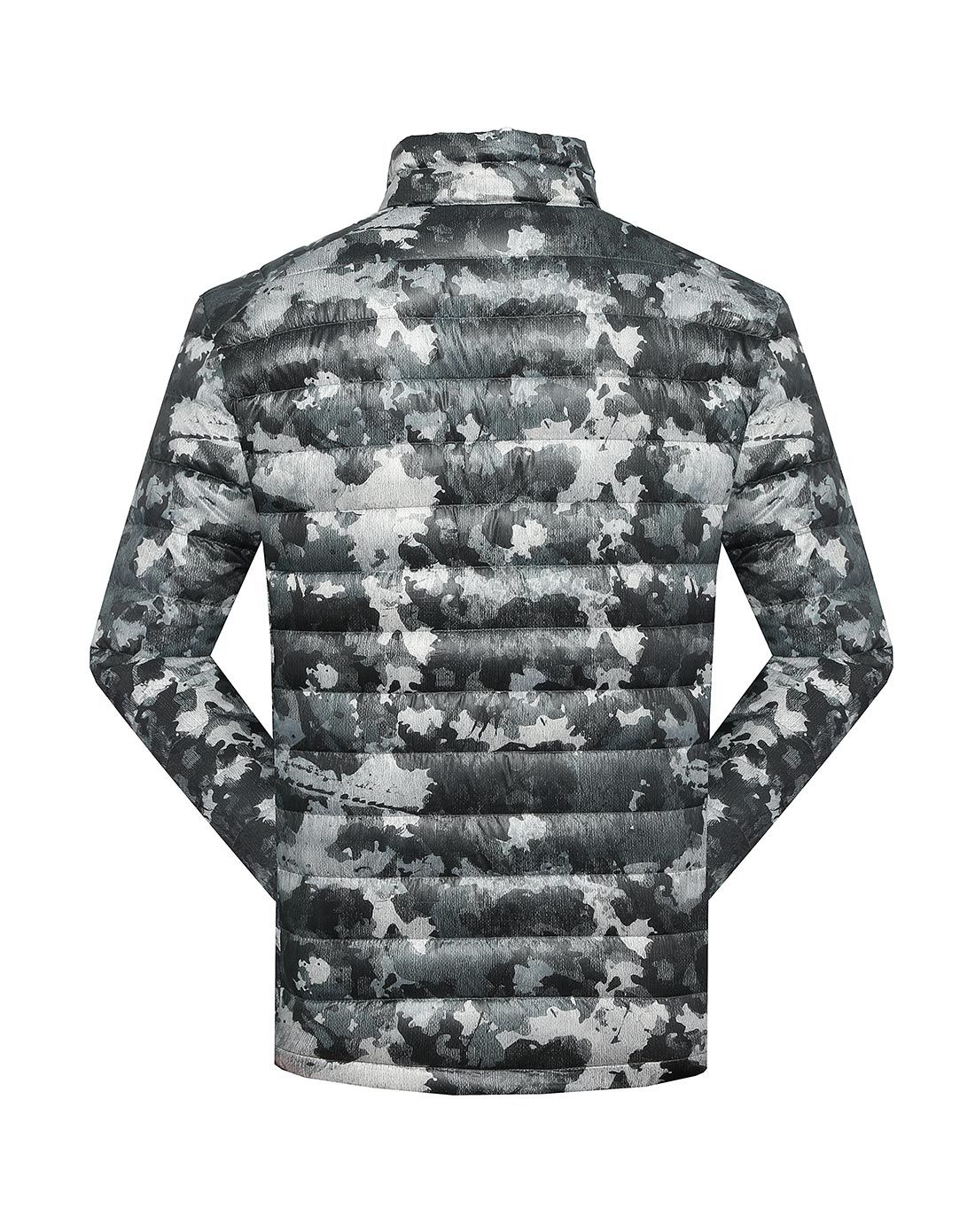 男款黑灰迷彩羽绒服轻便保暖可收纳