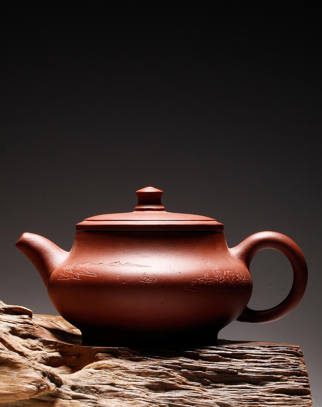 薛永梅扁古紫砂壶270ml古朴大方