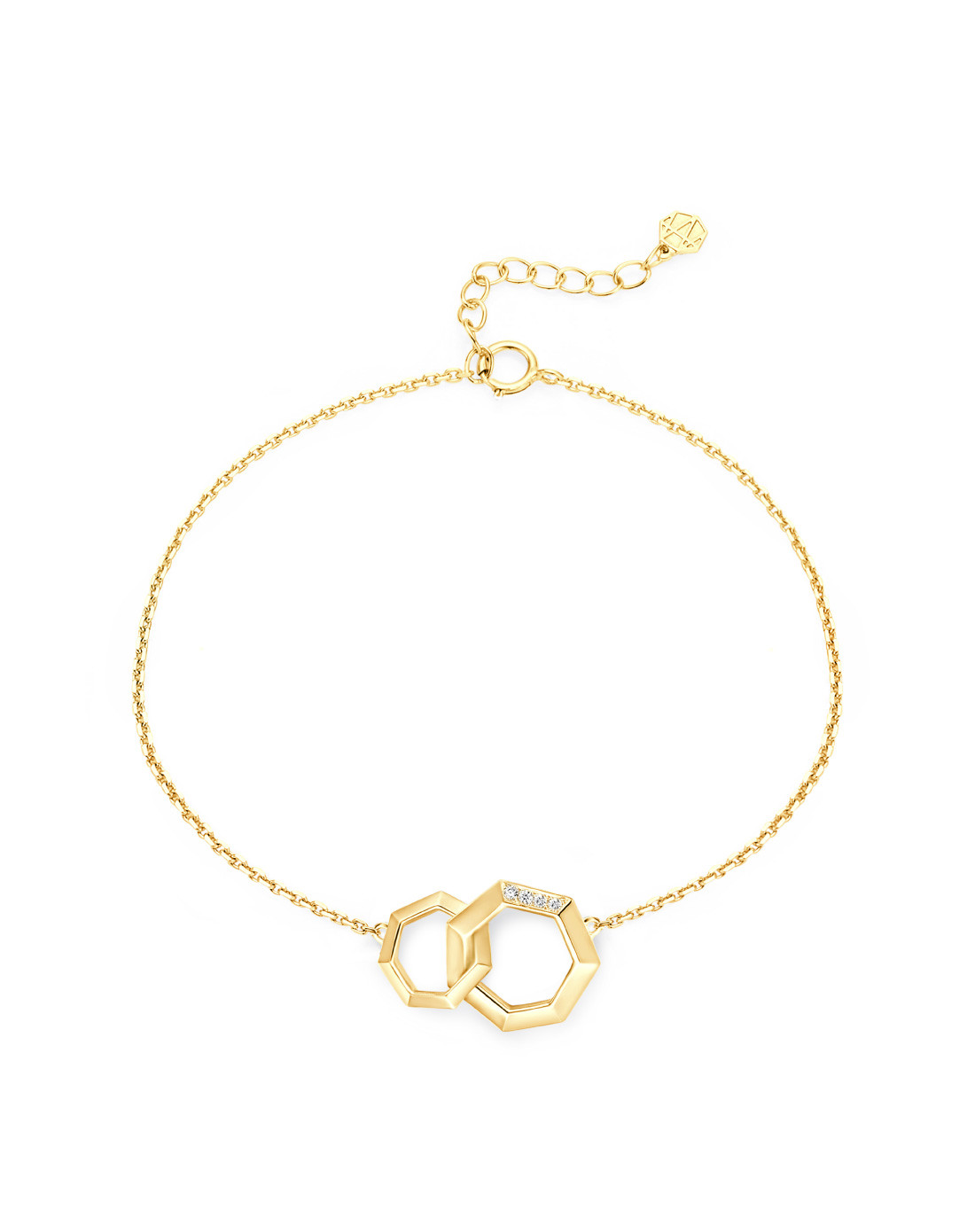 专柜同款周大福七芒星10k金镶钻石项链多色可选