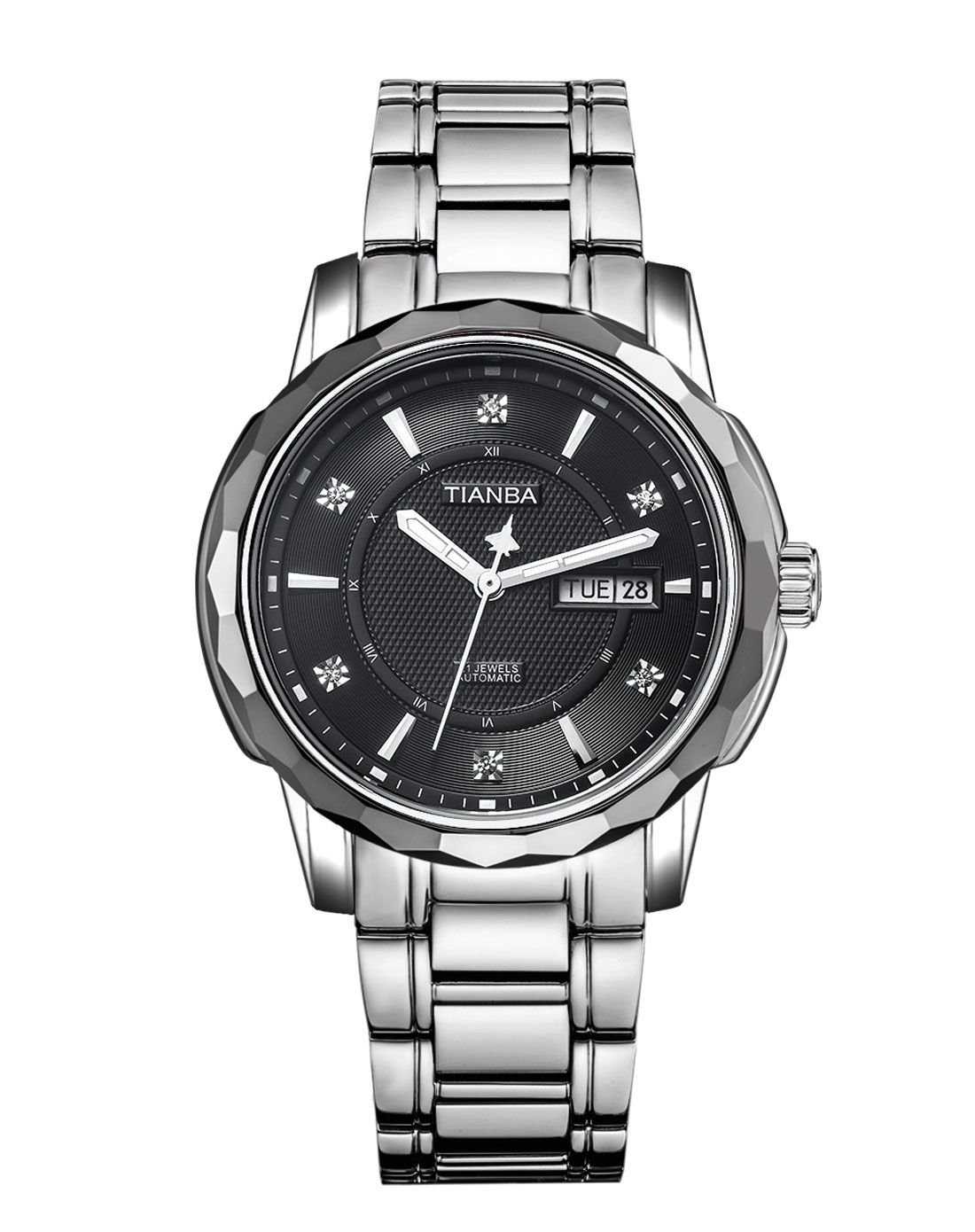 tianba特惠商务钨钢圈耐磨自动机械男表