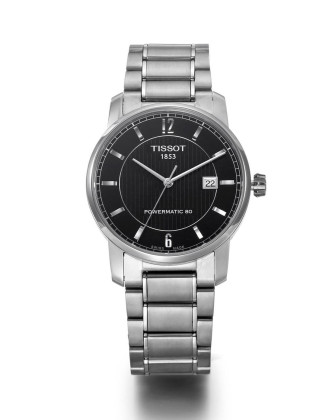 天梭tissot titanium automatic系列自动机械黑色男表t087.407.44.