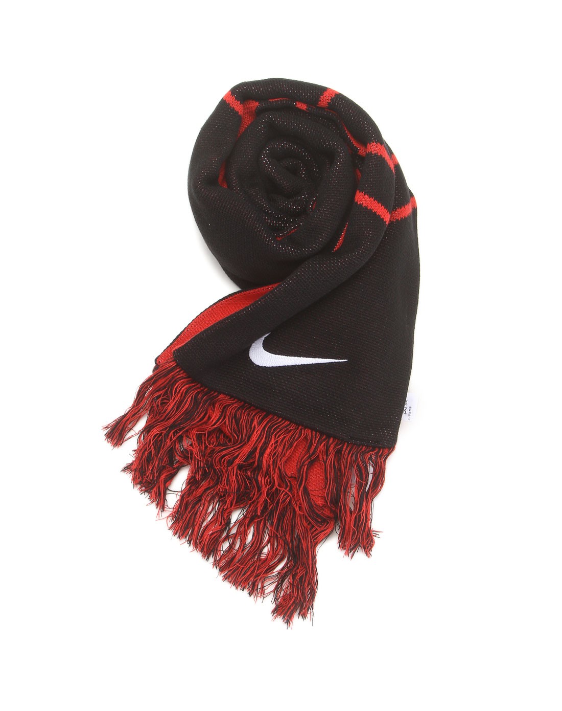 男款黑红色围巾曼联logo贴布绣