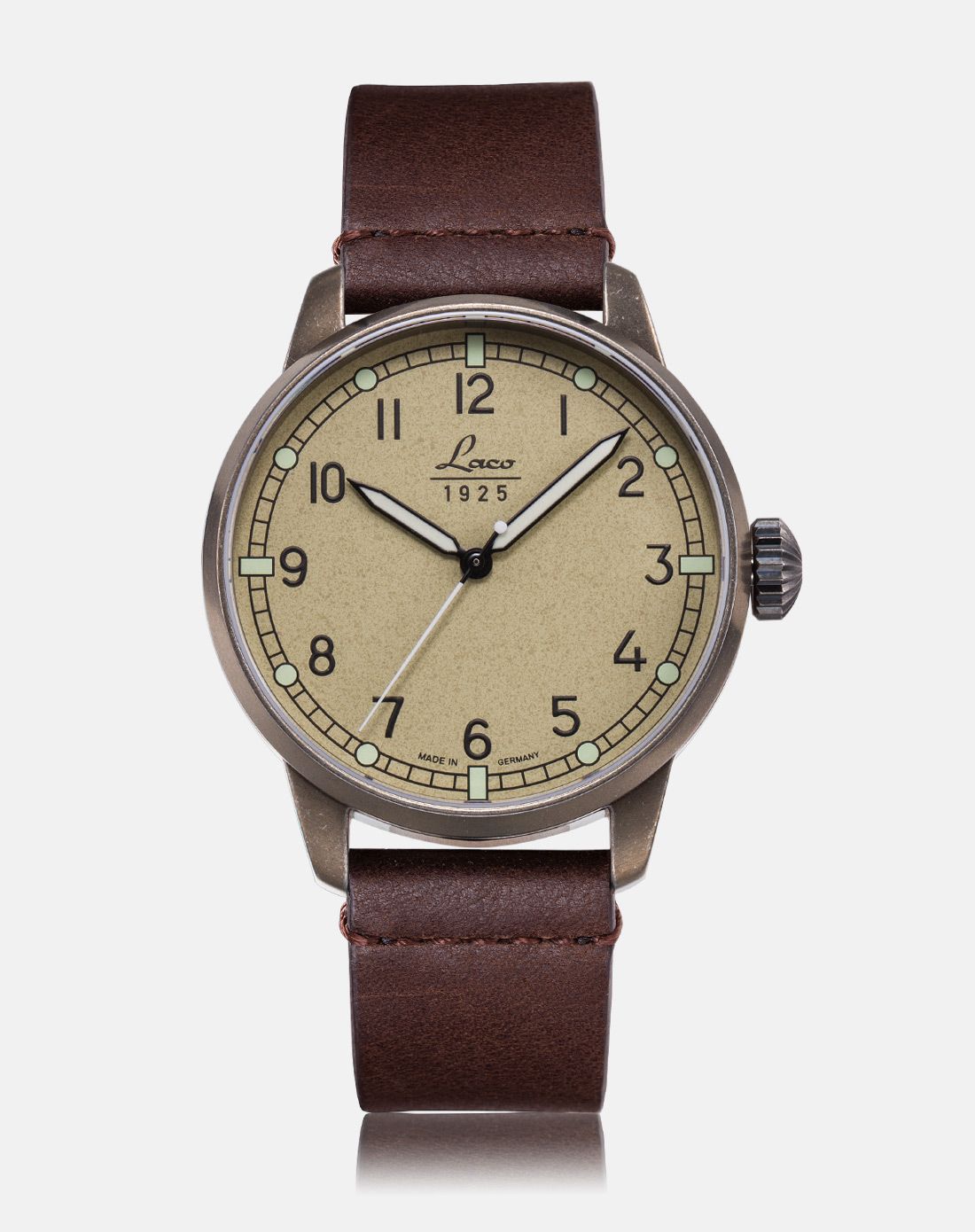 laco德国进口复古牛仔情侣款机械表42mm