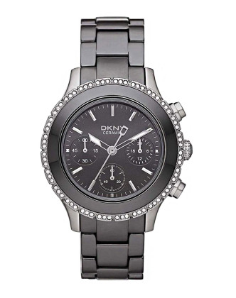 dkny黑色陶瓷表带石英表时尚女表
