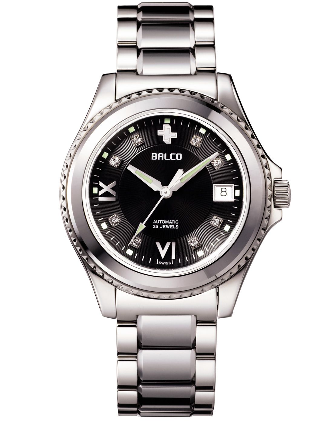 拜戈 balco 专柜同步 商务镶石机械男表