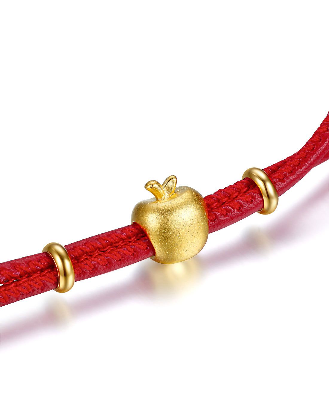 金苹果3d硬足金黑绳手串092克