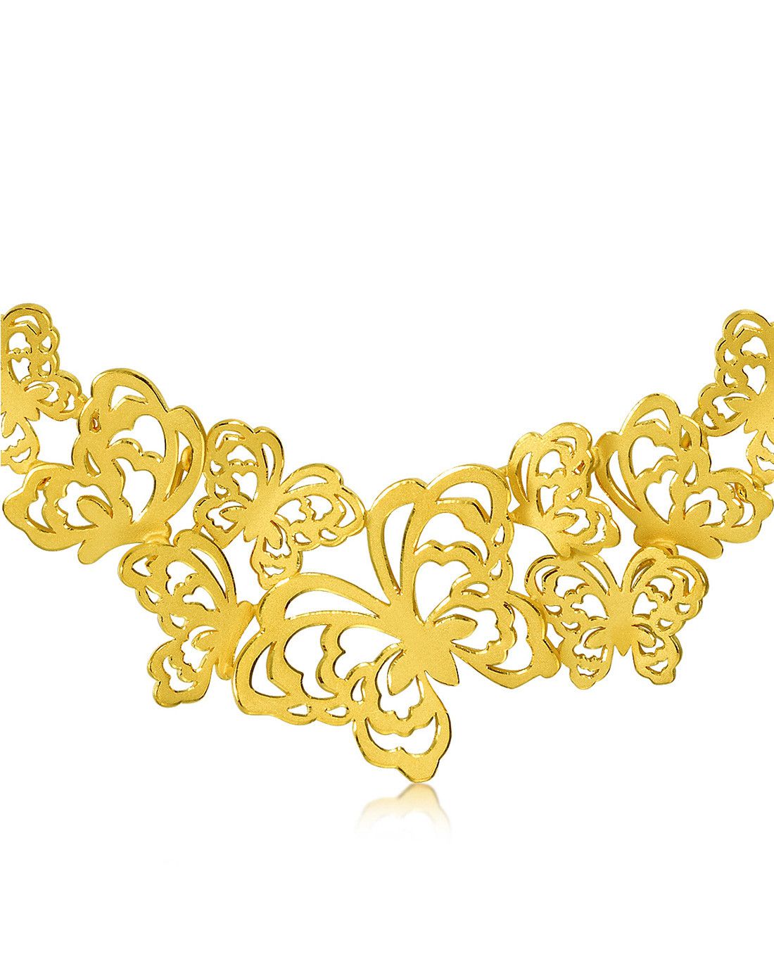 周生生足金婚嫁套装剪纸蝴蝶项链