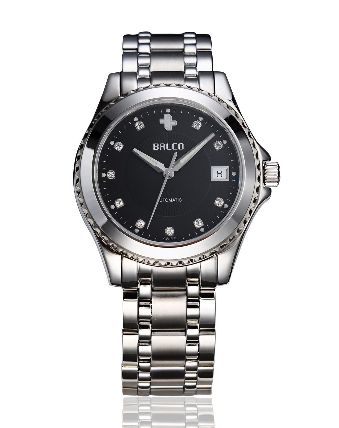 瑞士拜戈专柜同步款简约休闲黑盘机械男表