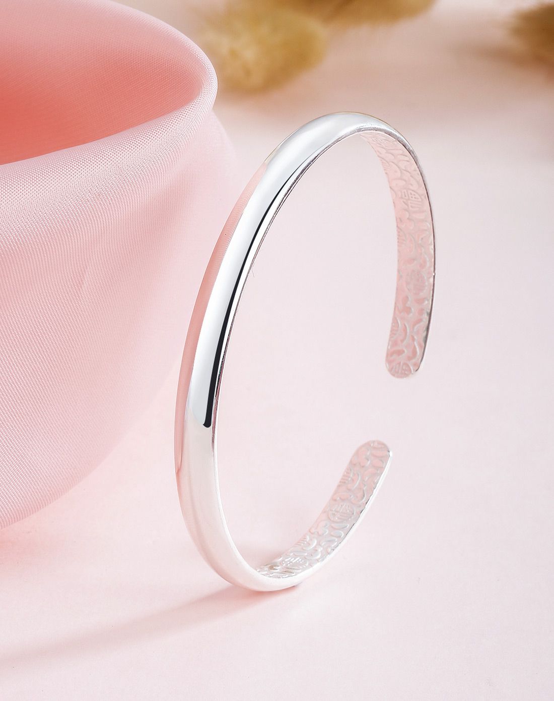 silverage初见990足银简约光板手镯时尚百搭