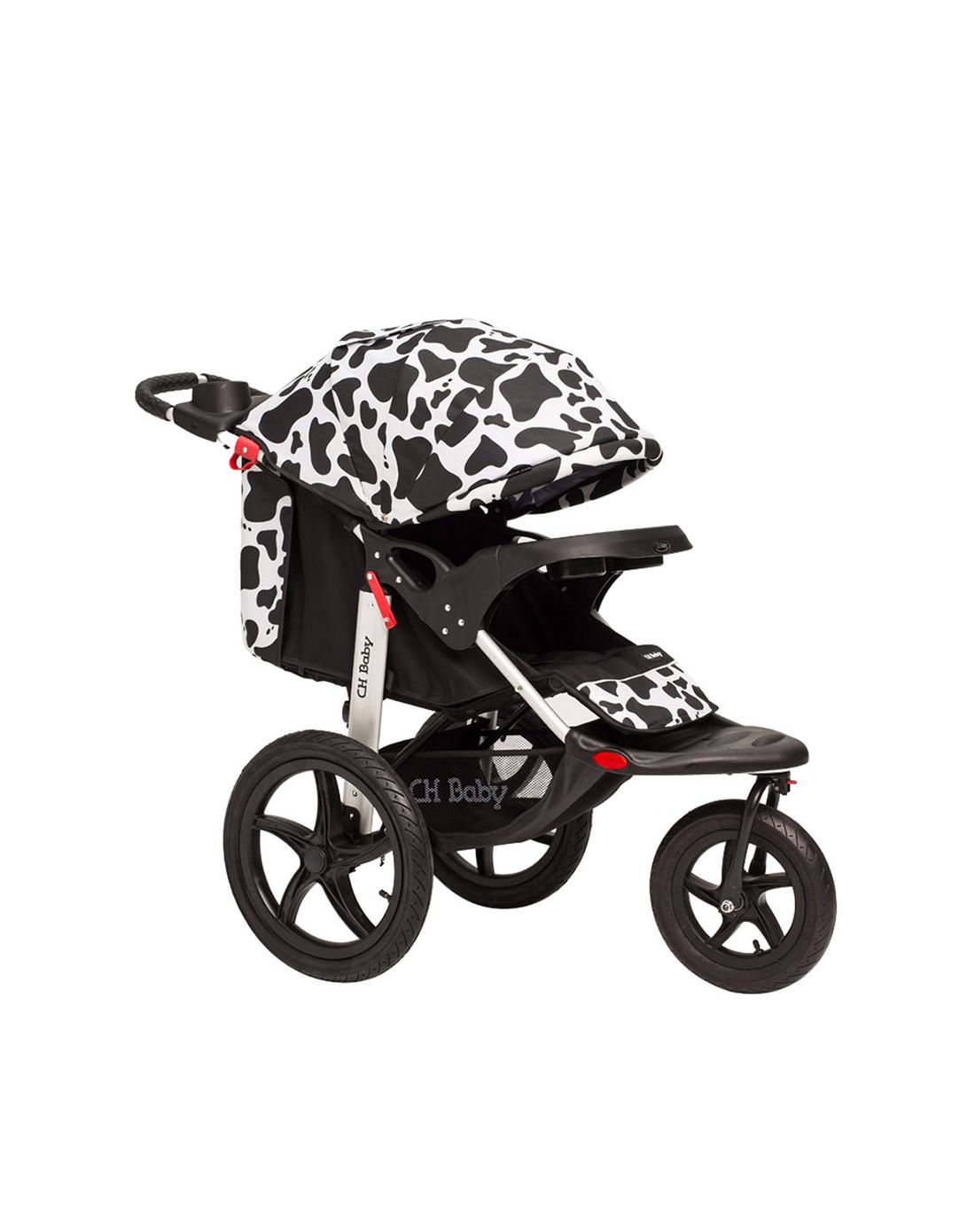 chbaby高景观避震三轮折叠婴儿推车919b铝管版奶牛纹