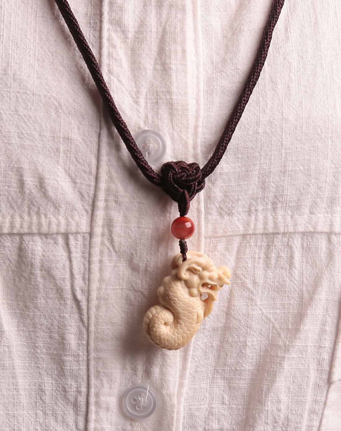 辟邪挡煞猛犸象牙鱼化龙纯手工作品附证书