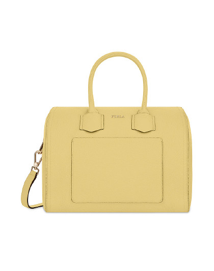 alba系列女士经典金属logo牛皮中号波士顿包手提包单肩包