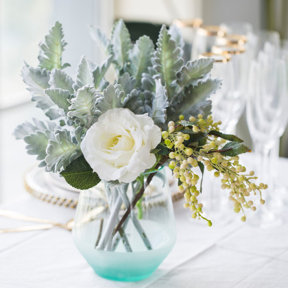 北欧银叶菊仿真花假花客厅室内装饰塑料花艺餐桌摆件干花束摆设