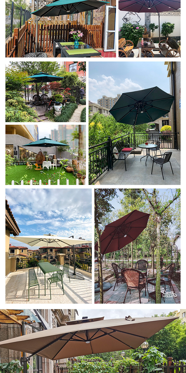 紫叶户外伞户外遮阳伞庭院伞花园罗马伞室外太阳能led带灯太阳伞
