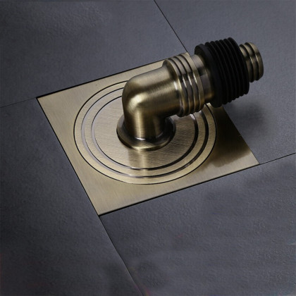 青古铜拉丝面防臭地漏套装全密封洗衣机地漏大排量淋浴下水道地漏