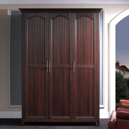 欧瑞家具迦南美地热销三门衣柜现代美式三门衣柜