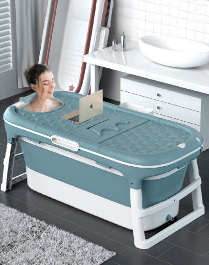 加大号泡澡桶成人浴桶浴盆大人折叠洗澡桶儿童游泳桶带感温
