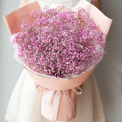 满天星真鲜花束送女朋友闺蜜生日礼物全国同城配送当日达