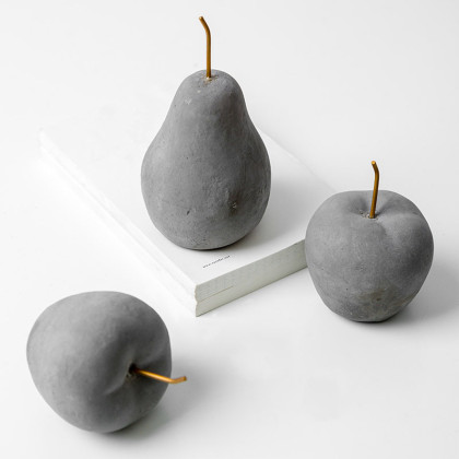 ins仿真水泥水果摆件创意家居客厅卧室电视柜酒柜装饰品摆设北欧风格