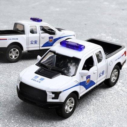 儿童警车玩具合金110皮卡警察车玩具车模型男孩仿真小汽车救护车