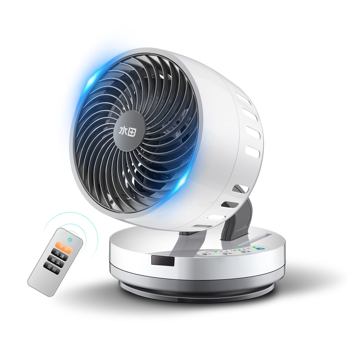 空气循环电风扇台式家用静音定时遥控电风扇