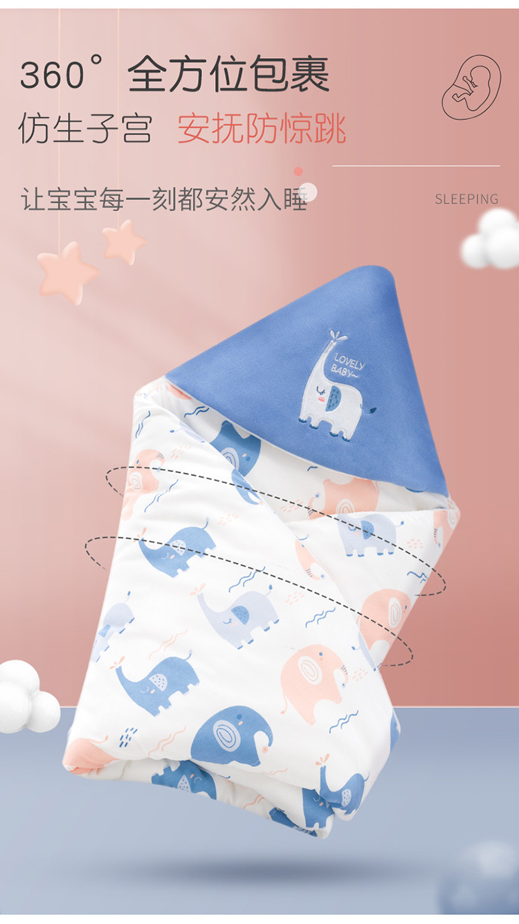 婴儿包被新生儿抱被春秋冬加厚纯棉初生宝宝襁褓产房外出抱毯四季