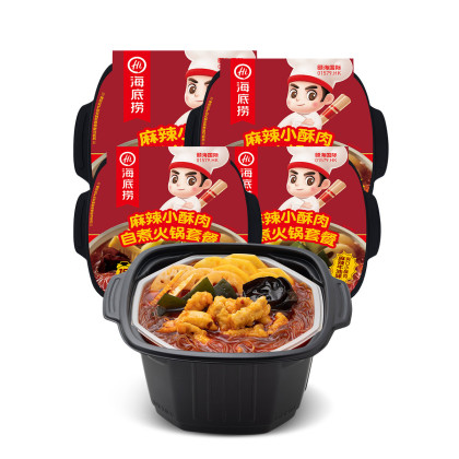 海底捞番茄麻辣小酥肉自热火锅4盒懒人宅家自煮速食快餐