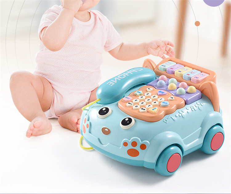 儿童玩具仿真电话机座机婴儿益智音乐早教宝宝0岁1男孩3女孩6个月