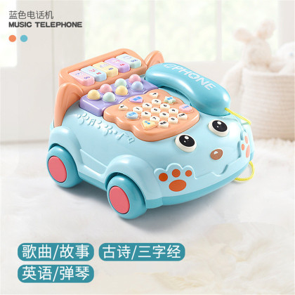儿童玩具仿真电话机座机婴儿益智音乐早教宝宝0岁1男孩3女孩6个月