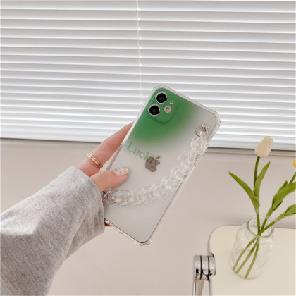 适用iphone12pro max八边形透明手链苹果11手机壳78plus简约se/xr