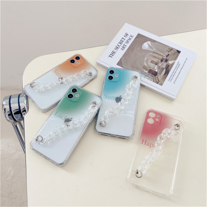 适用iphone12pro max八边形透明手链苹果11手机壳78plus简约se/xr