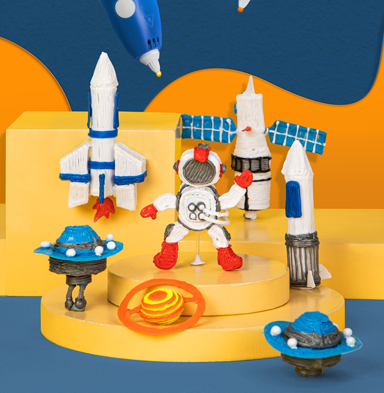 中国航天3d绘画笔3d打印笔儿童立体涂鸦笔神笔马良低温不烫手