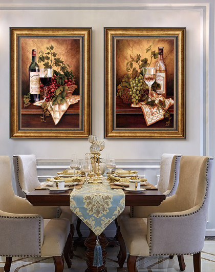 现代轻奢装饰画客厅沙发背景墙美式壁画墙画餐厅挂画 金鱼聚财