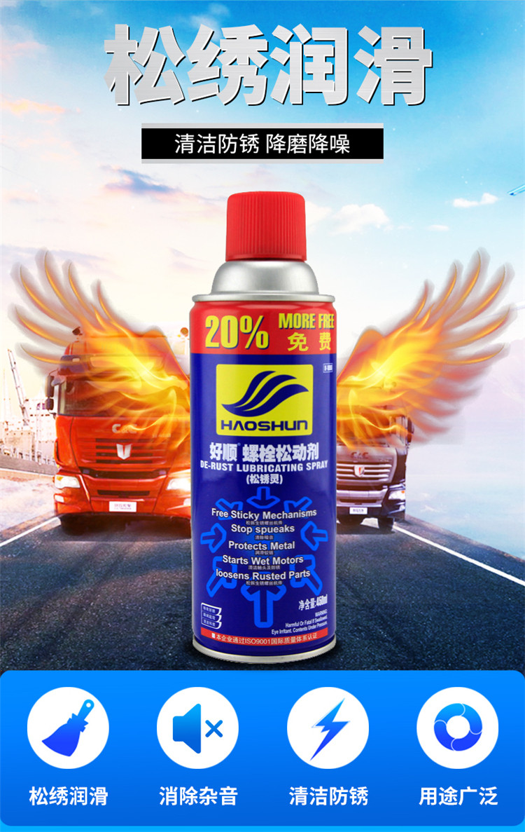 汽车除锈剂防锈润滑金属强力去锈喷剂车门锁螺丝栓松动剂油渍清洗