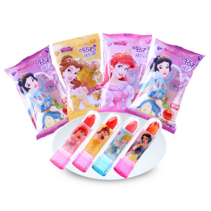 迪士尼儿童糖果公主口红糖戒指糖水果味趣味糖果零食