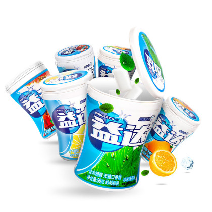 口香糖无糖木糖醇约40粒6瓶组合装大瓶装随身薄荷味零食礼包