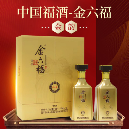 【龙年好酒礼盒】金六福金韵500ml*2瓶兼香型高度50度以上白酒