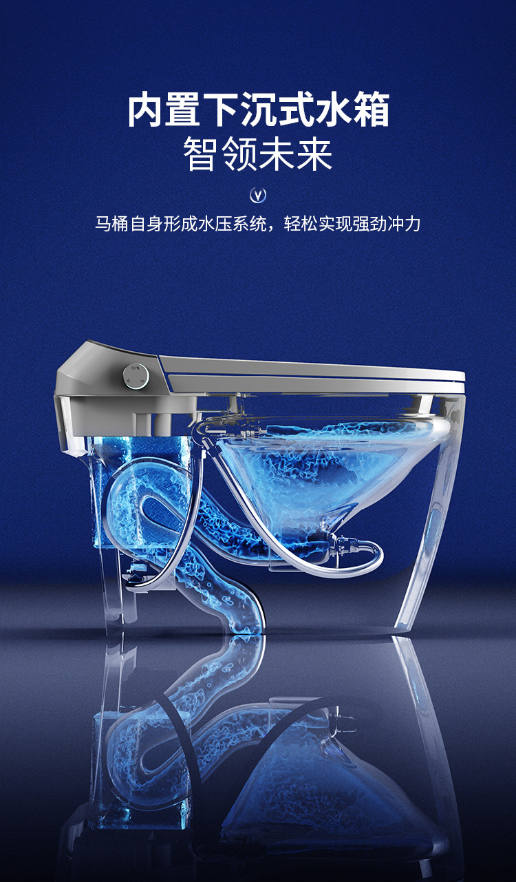 智能马桶座便全自动冲水翻盖坐圈清洗即热式自洁烘干
