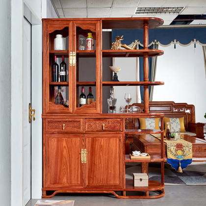 红木家具刺猬紫檀隔厅柜实木隔断柜酒柜玄关柜