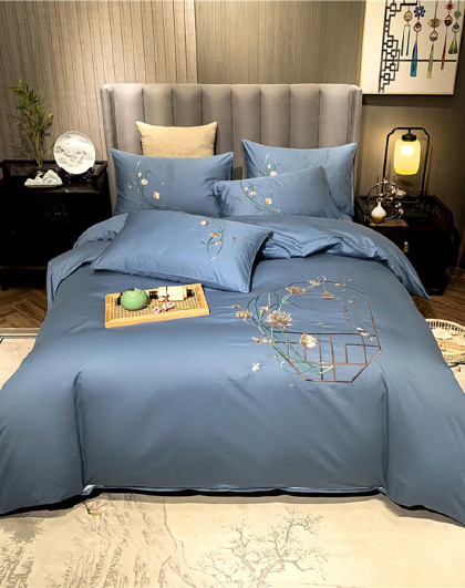 秋冬加厚60支轻奢北欧风磨毛床单被套全棉四件套纯棉保暖床上用品