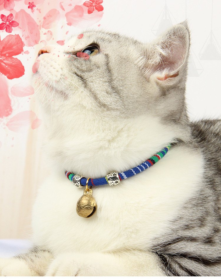 猫咪铃铛项圈和风项圈日式手工狗狗猫猫配饰颈圈宠物项圈