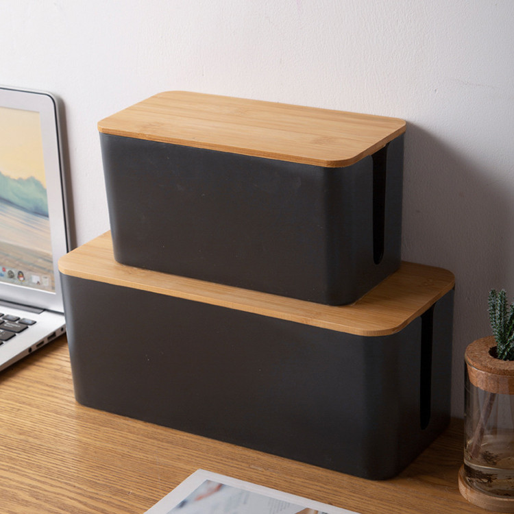 桌面电线收纳盒插排整理线盒插线板收纳神器家用插座遮挡盒理线盒