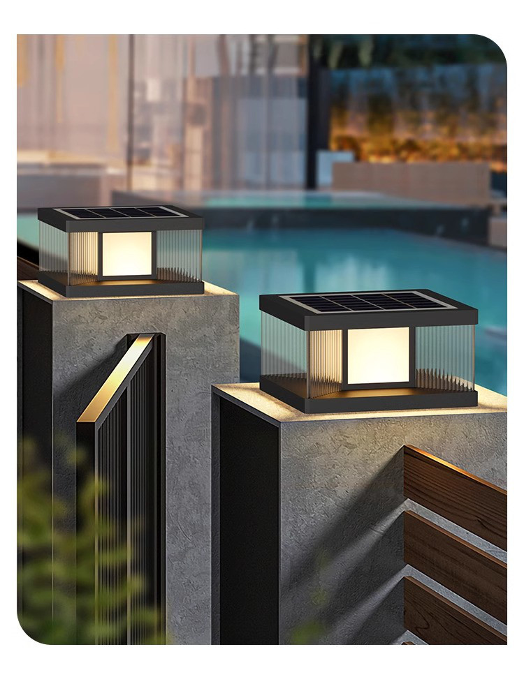 太阳能柱头灯别墅大门柱子灯庭院柱头灯院子大门柱子灯防水围墙灯