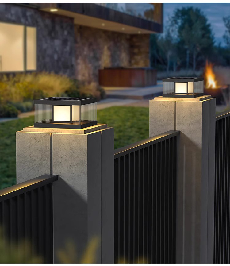 太阳能柱头灯别墅大门柱子灯庭院柱头灯院子大门柱子灯防水围墙灯