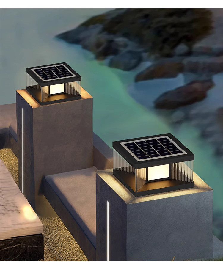 太阳能柱头灯别墅大门柱子灯庭院柱头灯院子大门柱子灯防水围墙灯