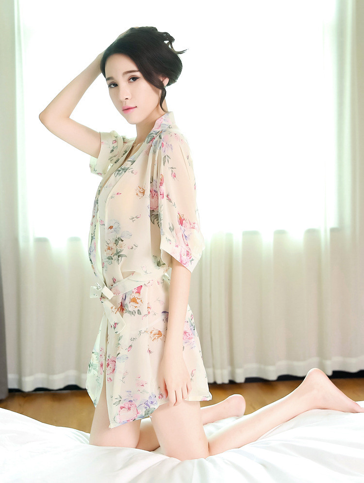 情趣内衣激情挑逗性感蕾丝诱惑性感透明情趣开襟诱惑长裙式睡衣